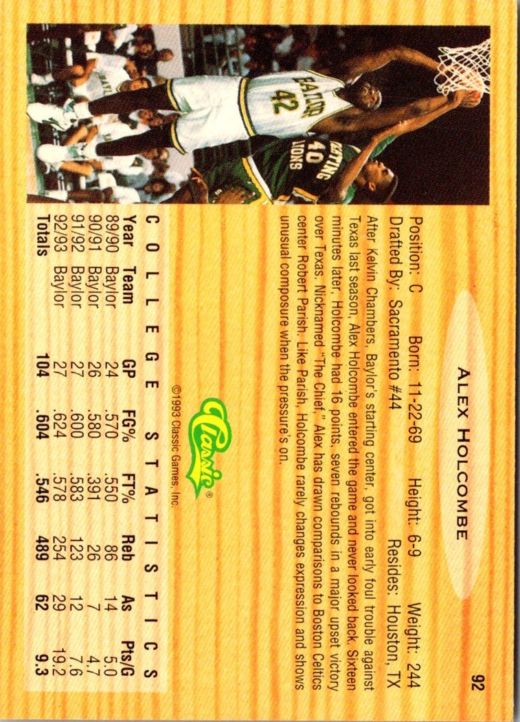 1993 Classic Draft Picks Alex Holcombe