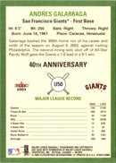 2003 Fleer Tradition Update Andres Galarraga