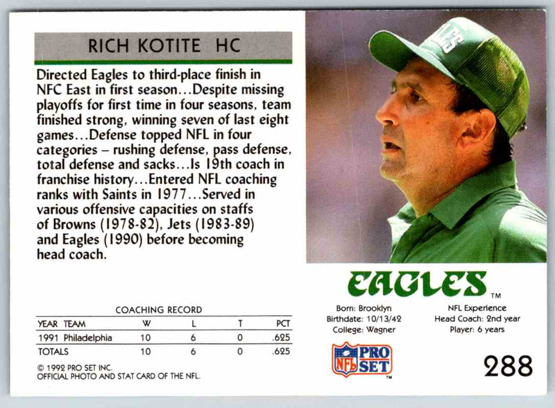 1990 Proset Rich Kotite