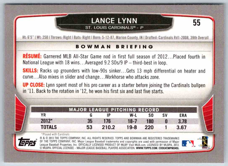 2013 Bowman Lance Lynn