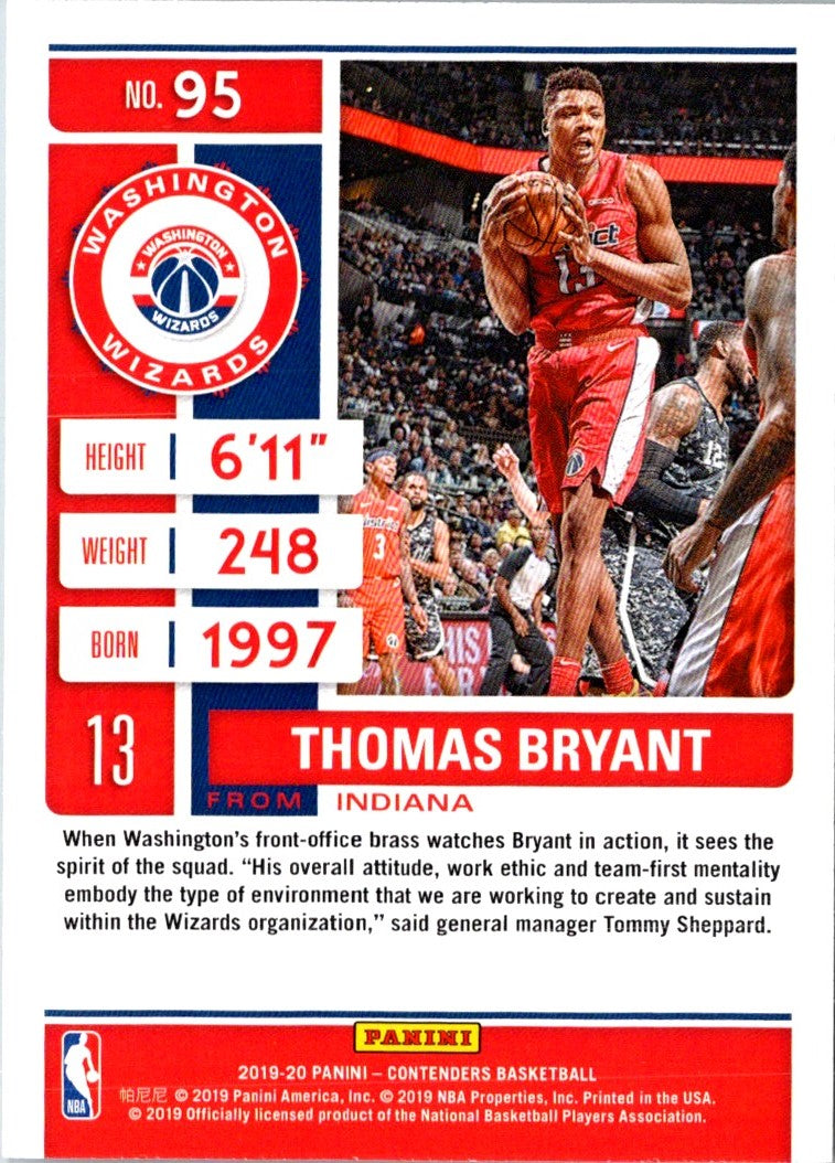 2019 Panini Contenders Thomas Bryant