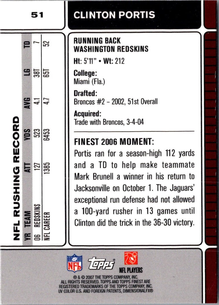 2007 Finest Clinton Portis