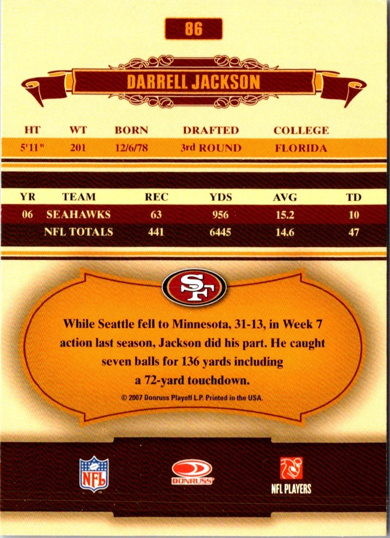 2007 Donruss Classics Darrell Jackson