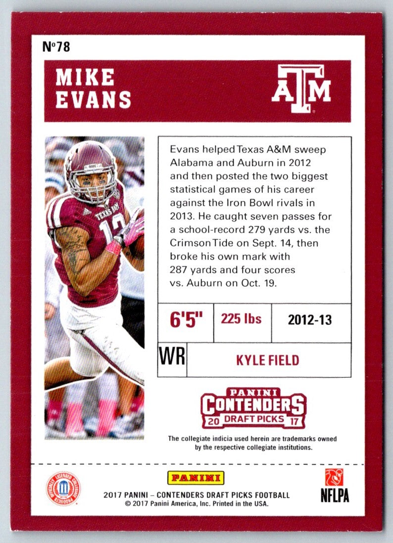 2017 Panini Contenders Draft Picks Mike Evans