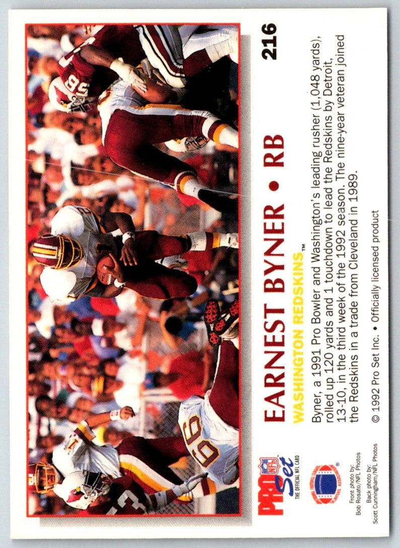 1992 Pro Set Power Earnest Byner