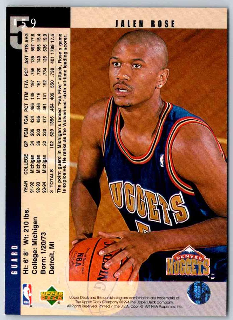 1995 Upper Deck Jalen Rose