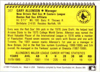 1991 ProCards Gary Allenson #367