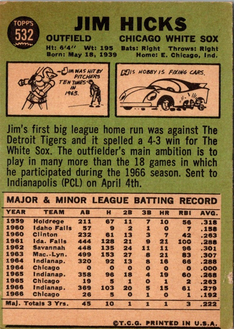 1967 Topps Jim Hicks