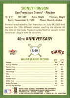 2003 Fleer Tradition Update Sidney Ponson #49