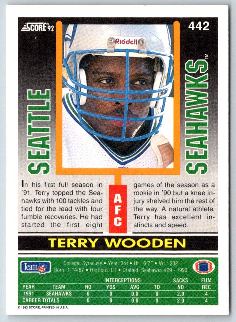 1992 Score Terry Wooden