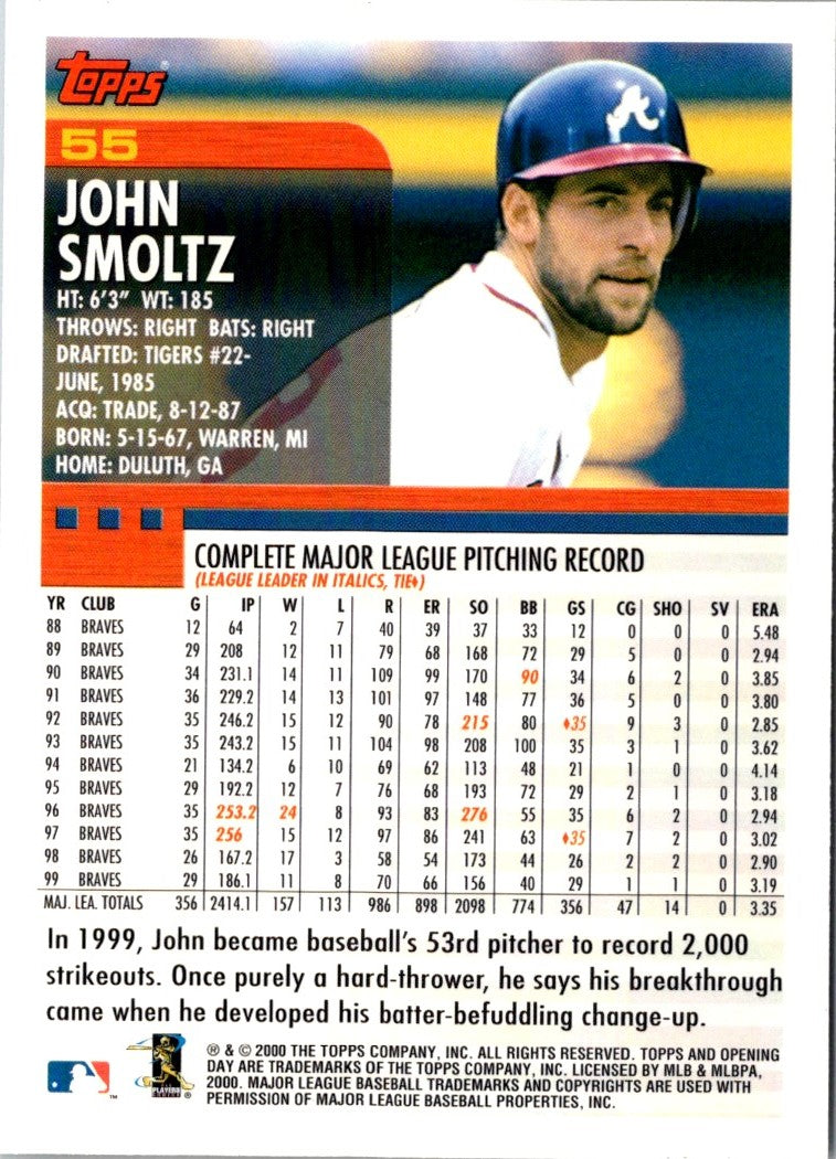 2000 Topps Opening Day John Smoltz