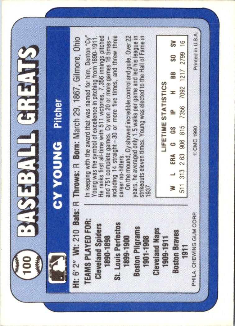 1990 Swell Baseball Greats Cy Young