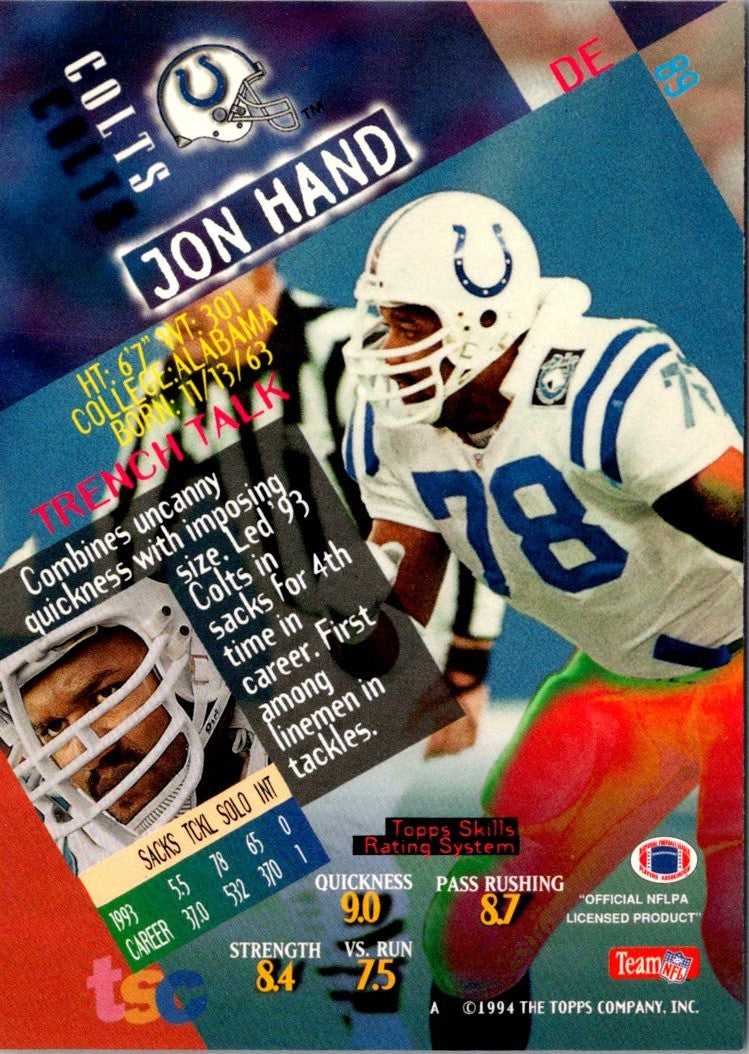 1994 Stadium Club Jon Hand