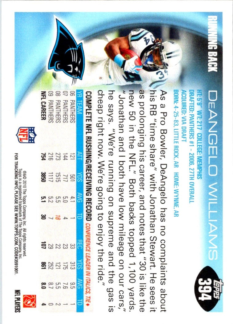 2010 Topps DeAngelo Williams