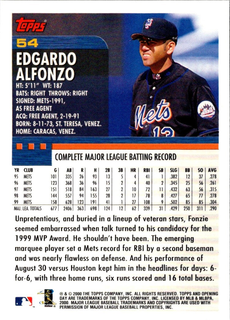 2000 Topps Opening Day Edgardo Alfonzo