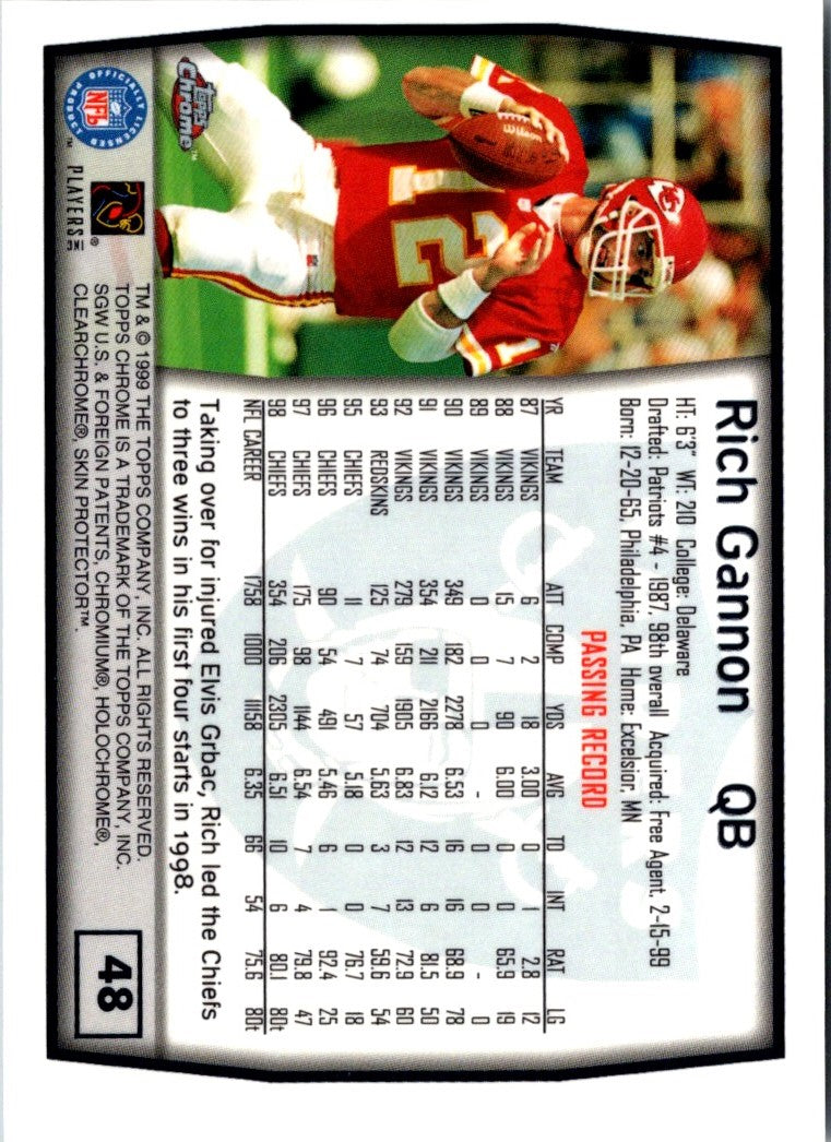 1999 Topps Chrome Rich Gannon