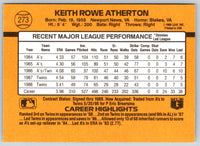 1989 Donruss Keith Atherton #273