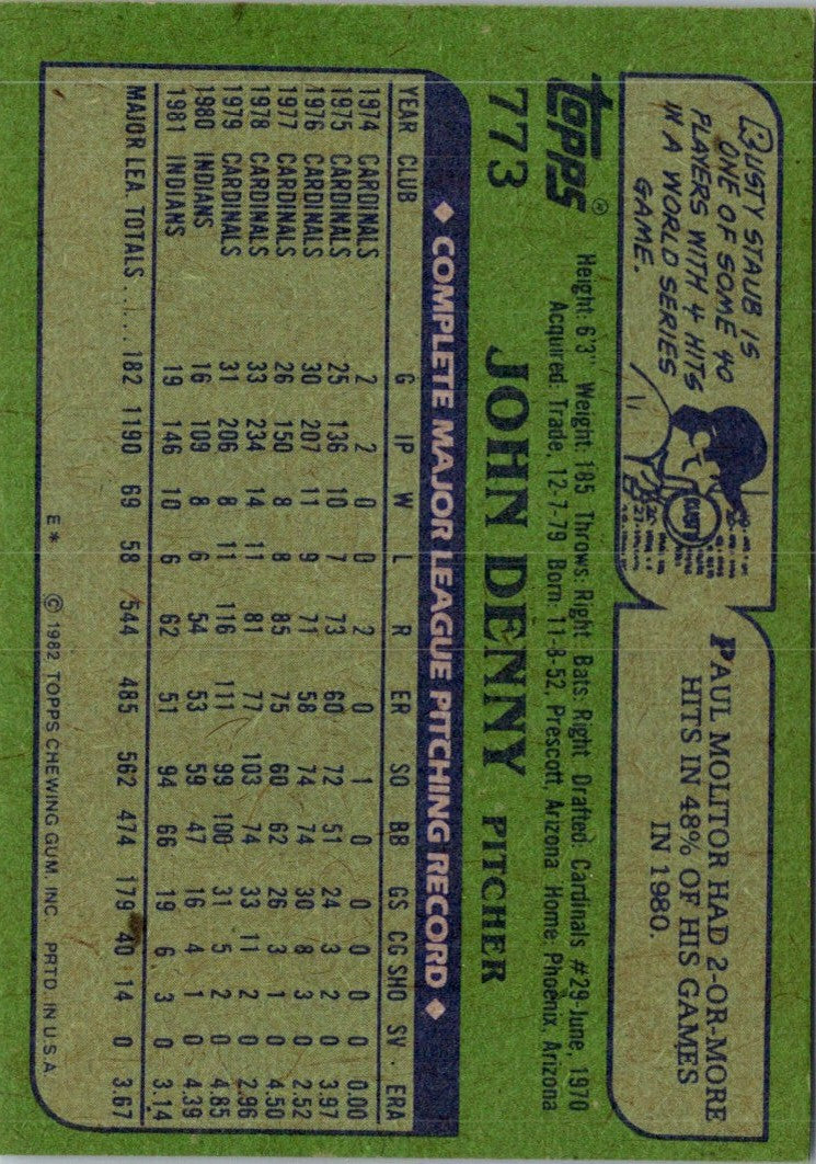 1982 Topps John Denny