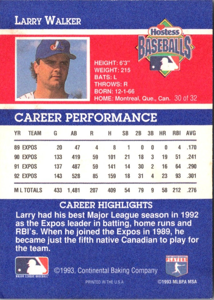 1993 Hostess Larry Walker