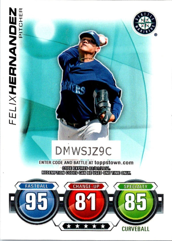 2010 Topps Attax Code Cards Felix Hernandez #NNO