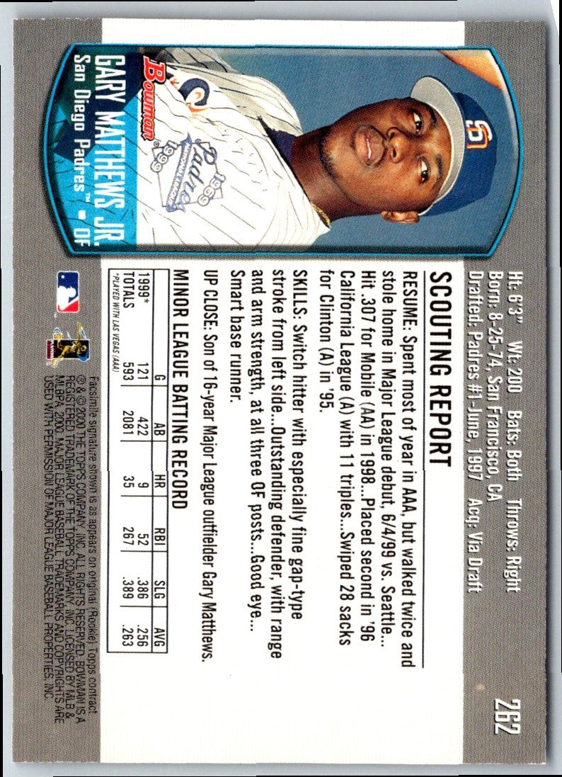 2000 Bowman Gary Matthews Jr.