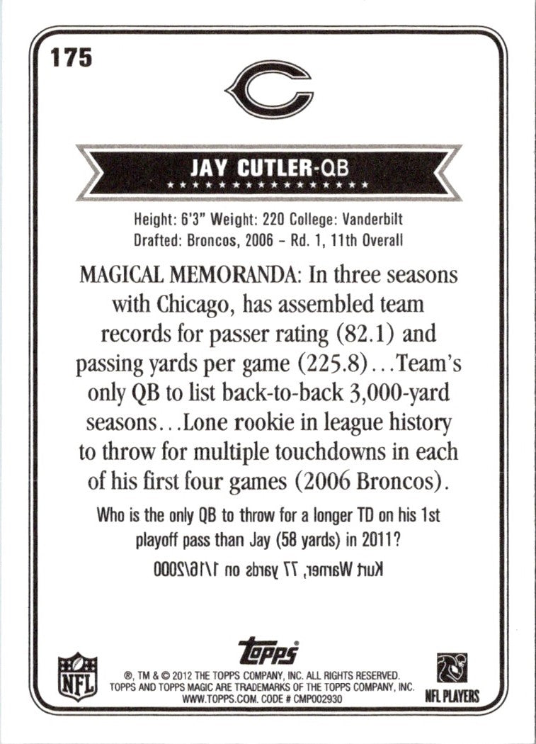 2012 Topps Magic Jay Cutler