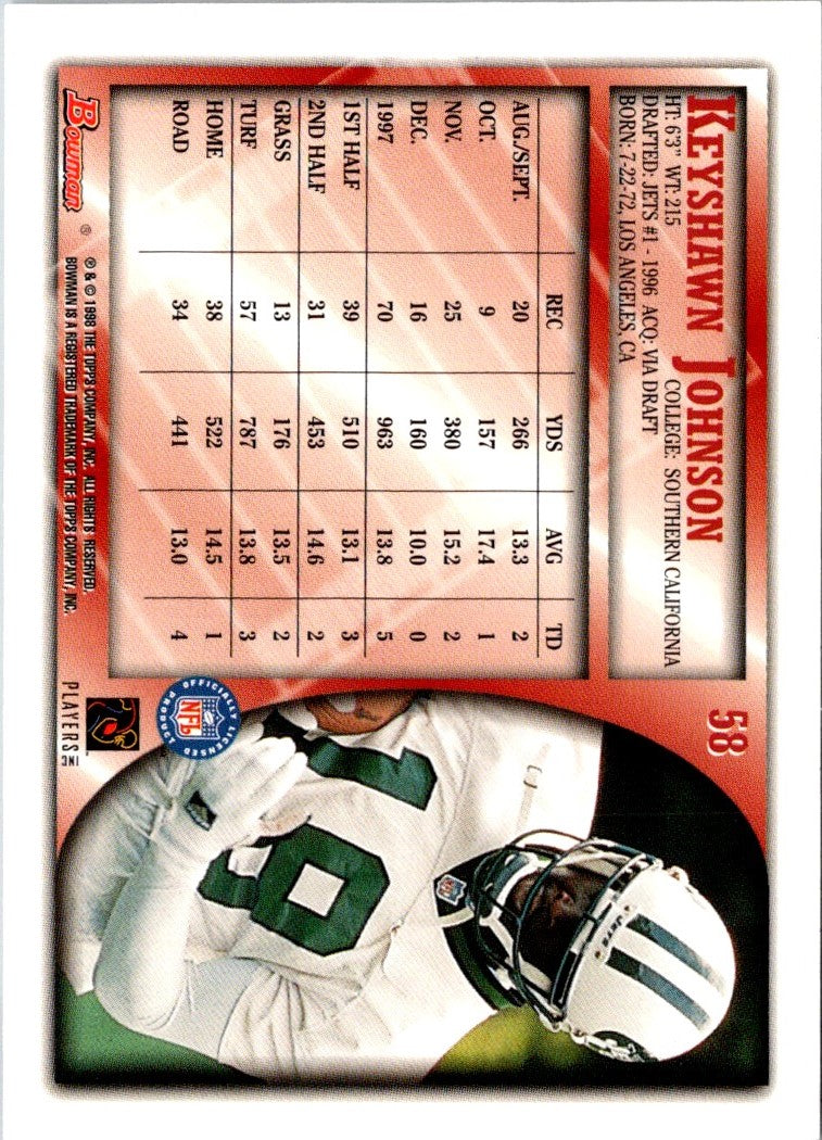 1998 Bowman Keyshawn Johnson