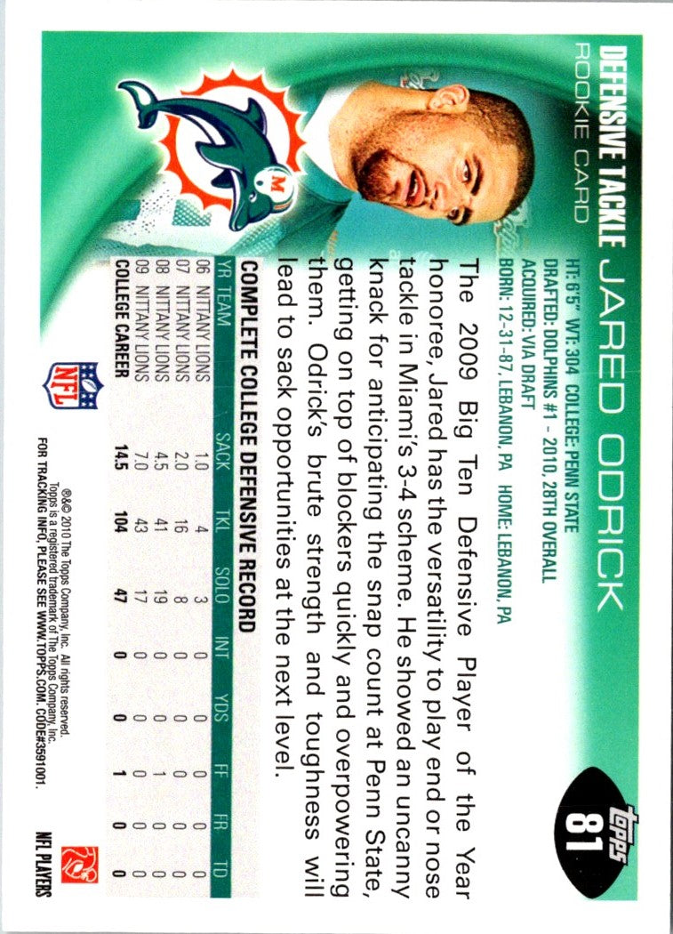 2010 Topps Jared Odrick