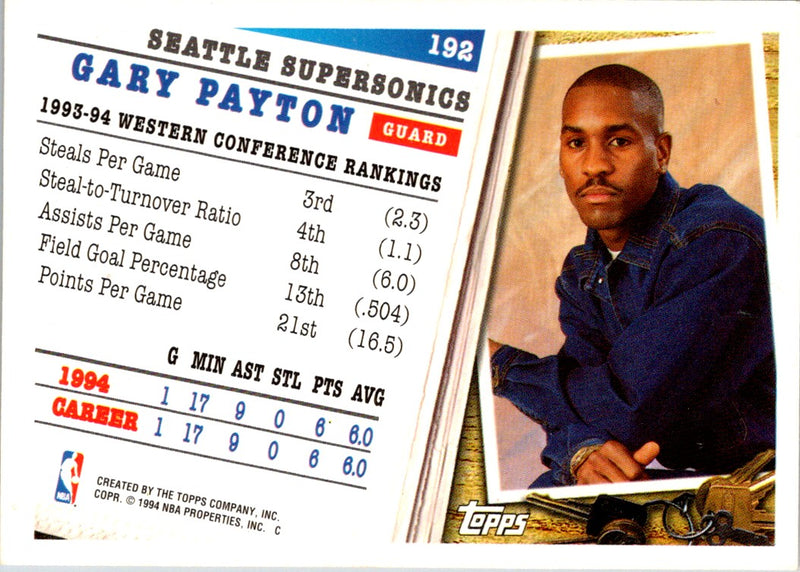 1994 Topps Gary Payton