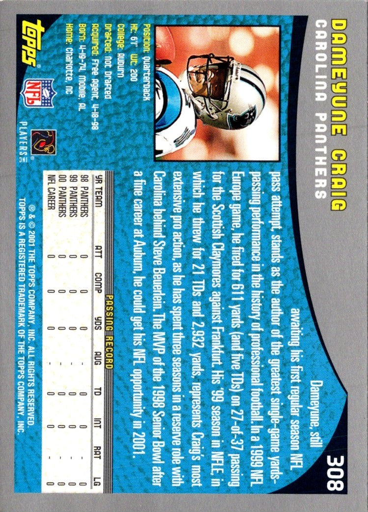 2001 Topps Dameyune Craig