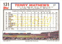 1992 Topps Gold Winners Terry Mathews #131