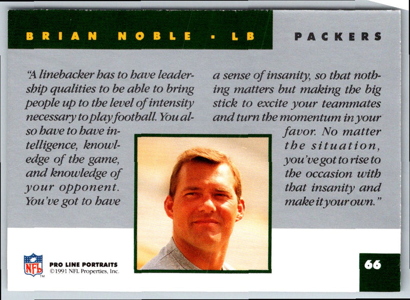 1991 Pro Line Portraits Brian Noble