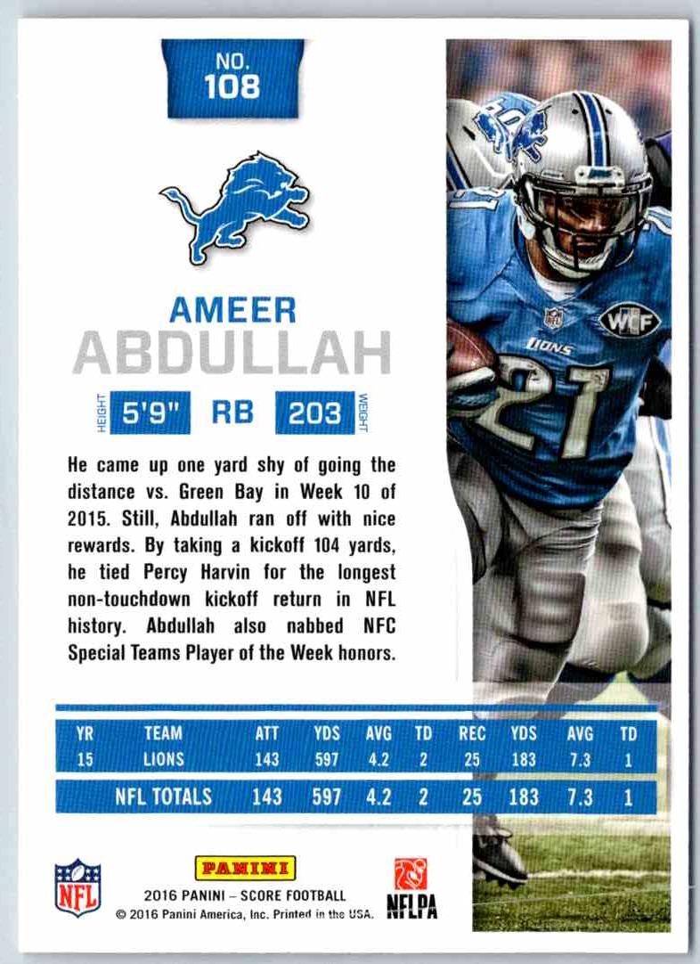 2016 Score Ameer Abdullah