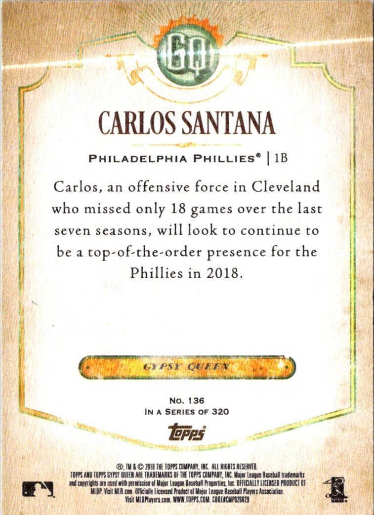 2018 Topps Gypsy Queen Carlos Santana