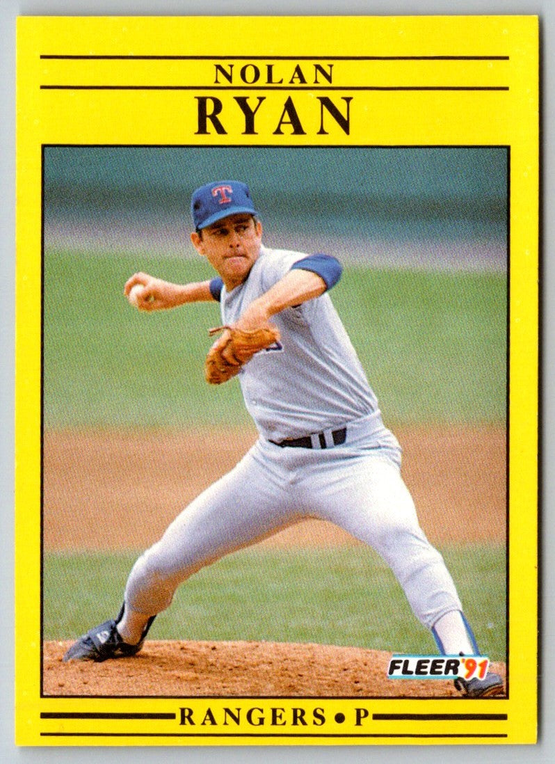 1991 Mother's Cookies Texas Rangers Nolan Ryan