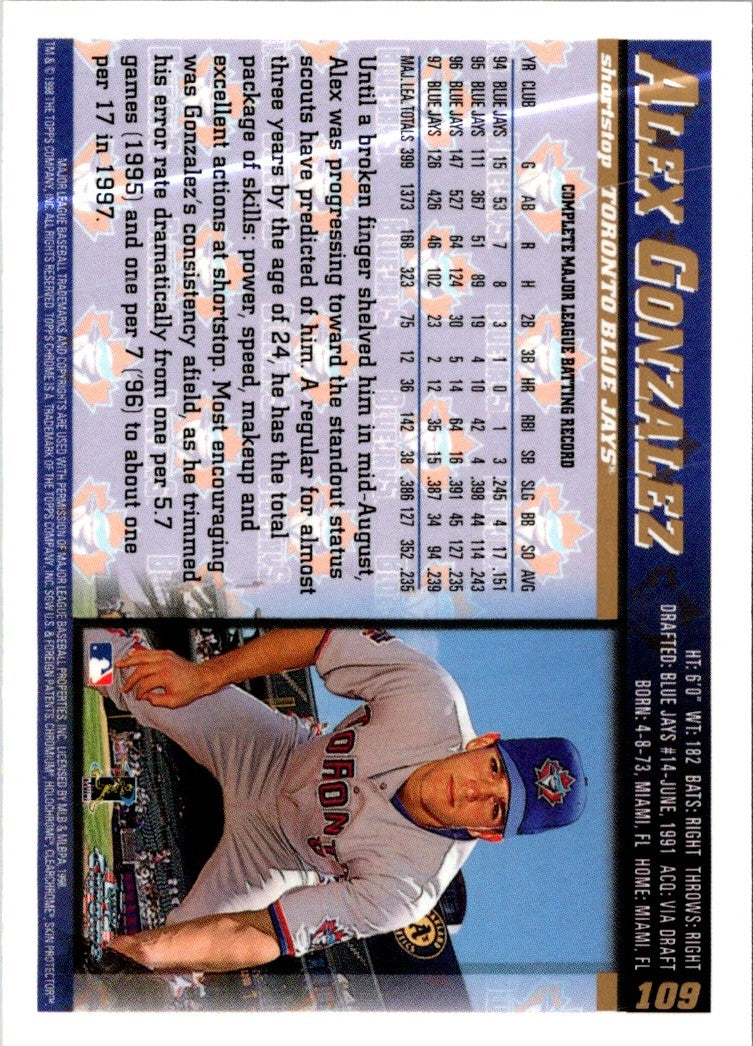 1998 Topps Alex Gonzalez