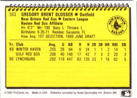 1991 ProCards Greg Blosser #363