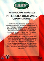 1992 Parkhurst Peter Sidorkiewicz #450