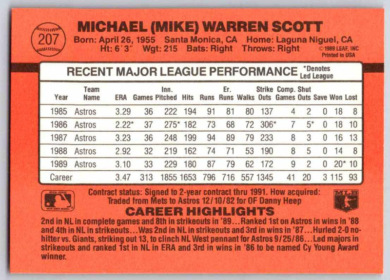 1990 Donruss Mike Scott