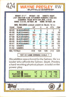 1992 Topps Wayne Presley #424
