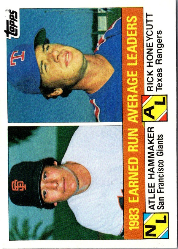 1984 Topps E.R.A. Leaders: Atlee Hammaker/Rick Honeycutt #137