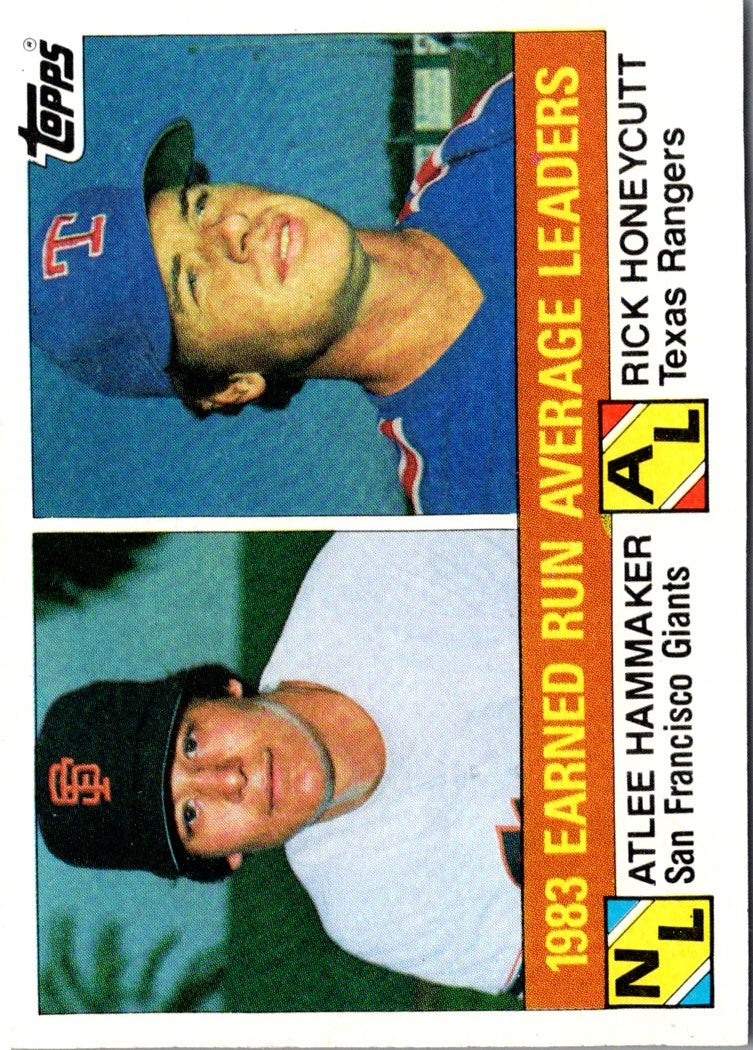 1984 Topps E.R.A. Leaders: Atlee Hammaker/Rick Honeycutt