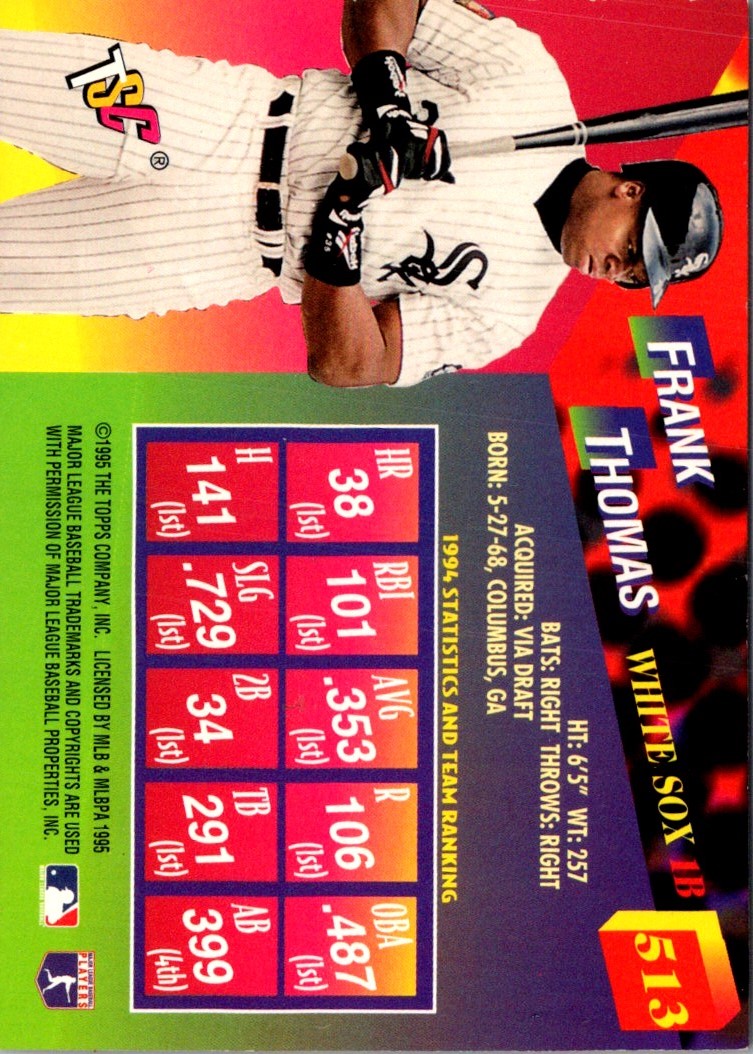 1995 Stadium Club Super Team World Series Frank Thomas