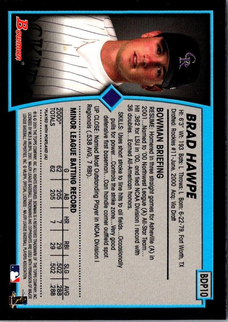 2001 Bowman Draft Picks & Prospects Brad Hawpe