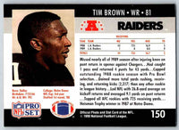 1990 Pro Set Tim Brown #150
