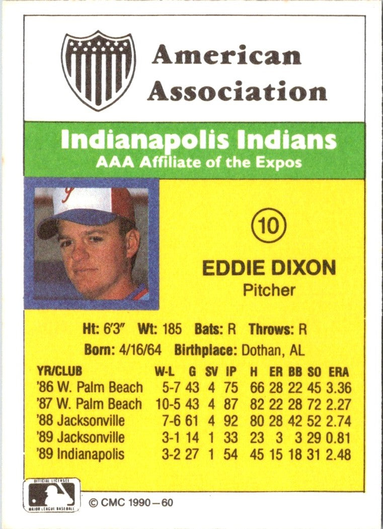 1990 CMC Indianapolis Indians Eddie Dixon