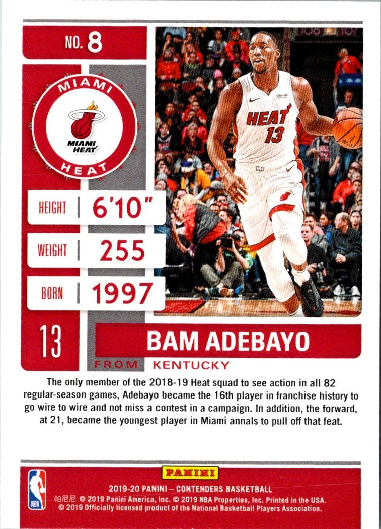 2019 Panini Contenders Bam Adebayo