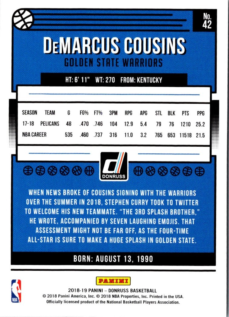 2018 Donruss DeMarcus Cousins