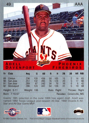 1993 Classic Best Adell Davenport #49