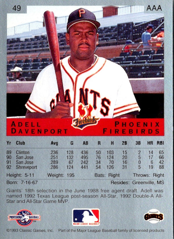 1993 Classic Best Adell Davenport #49